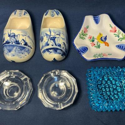 Fenton Hobnail, Delft Clogs,Val St. Lambert Ash Tray Collection & More 