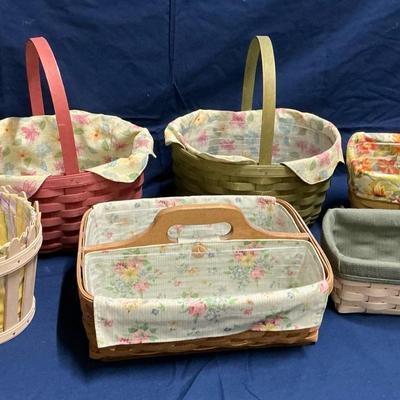 6 Longaberger Spring Baskets incl. Picket Pail