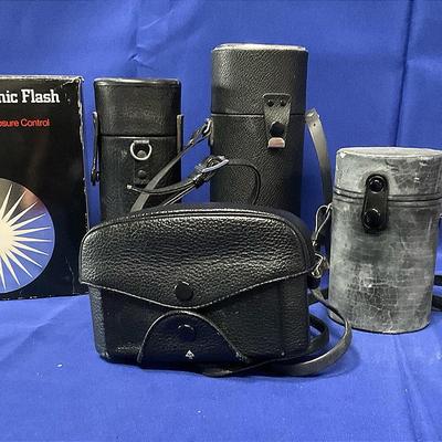 Vintage Nikon Camera And Lenses Vivitar Flash