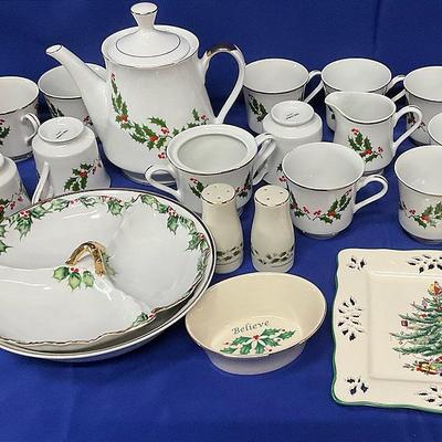Assorted Holiday Fine China Items