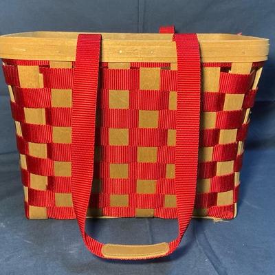 Longaberger 2007 Red Nylon To Go Tote Basket