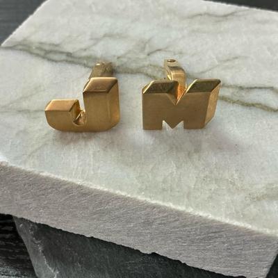 14kt Gold “JM” Cuff Links (11.4g)