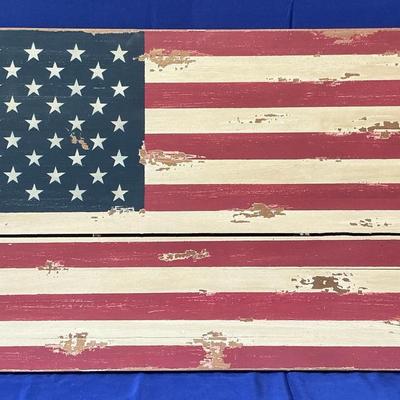 Pottery Barn Rustic Wood American Flag Wall Decor