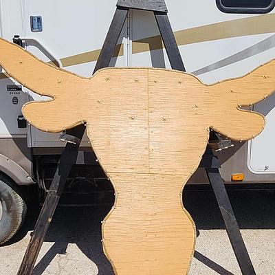 Massive Lighted Texas Longhorn Sign