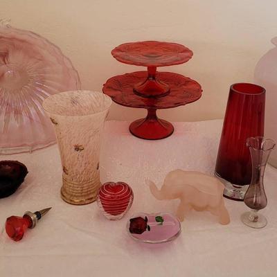 Pink, Red, & Lavender Glass 