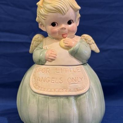 Brush Pottery, Retro Little Girl Angle Cookie Jar