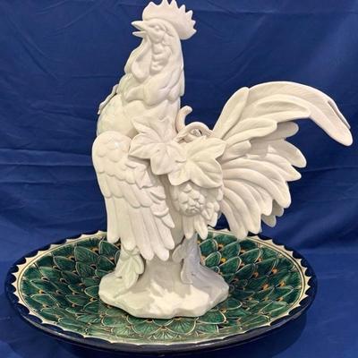 Vintage Talavera Plate And Fritz & Floyd Rooster  