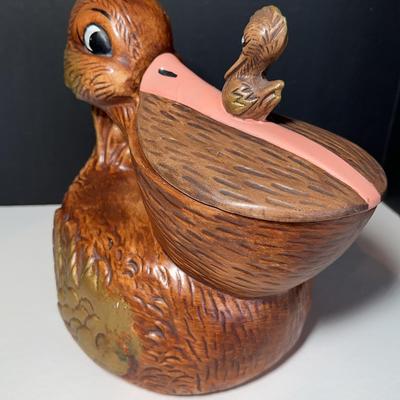 Mid Century Pelican Cookie Jar