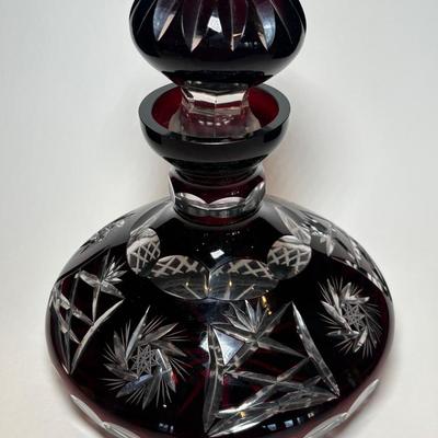 Bohemia Darl Ruby Red Crystal Glass Decanter