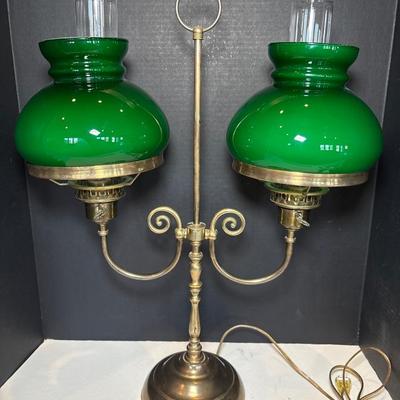 English Victorian Style Bronze Student Lamp