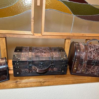 Trio Of Dome Top Decor Trunks