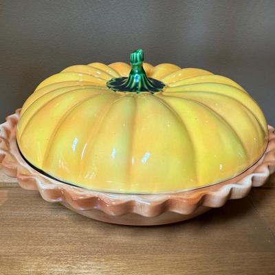 Vintage Ceramic Pumpkin Pie Dish