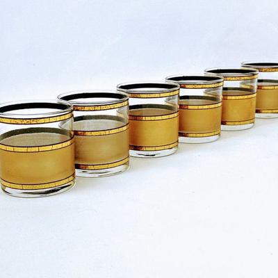 Mid Century Rocks /Old Fashioned Glasses - Set of 6