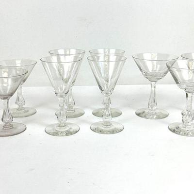 Vintage Cocktail Glass Assortment - 3 Sizes
