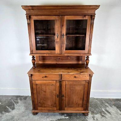 Vintage Farmhouse China Cabinet & Hutch