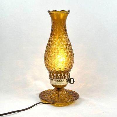 Vintage Amber Glass Table Lamp