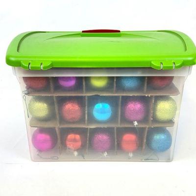 Christmas Ornament Assortment (40+) & Sterilte Ornament Box