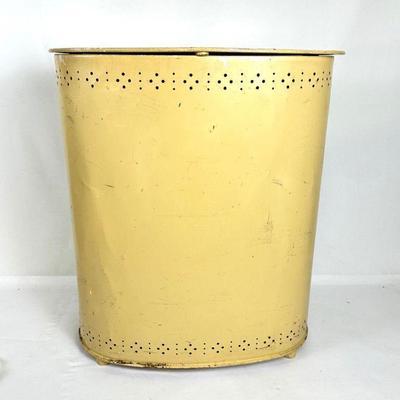 Vintage Large Metal Laundry Hamper with Lid