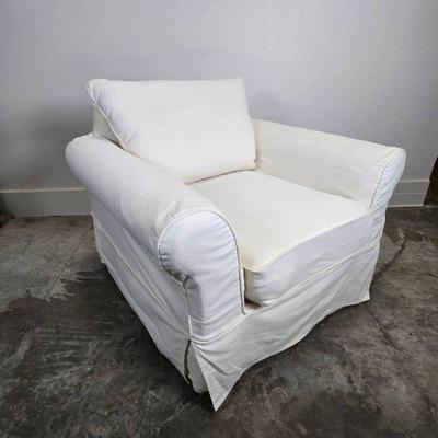 Pottery Barn Slip Covered Shabby Chic Chair