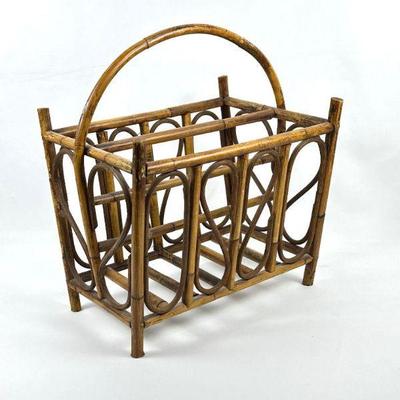 Vintage Rattan Magazine Rack
