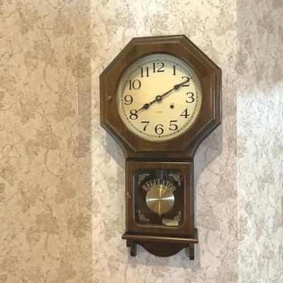 Vintage Wooden 31 Day Regulator Wall Clock