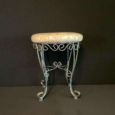 Vanity Stool With Metal Base 