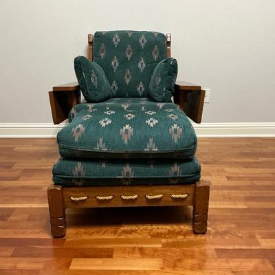 Vintage Kroehler Del Rey Flip Table Chair And Ottoman 