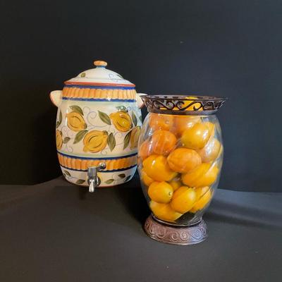 Tuscan Lemon Dispenser And Decor