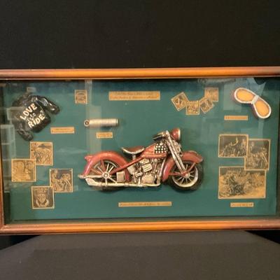 Motorcycle “Love to Ride” Memorabilia Shadowbox 