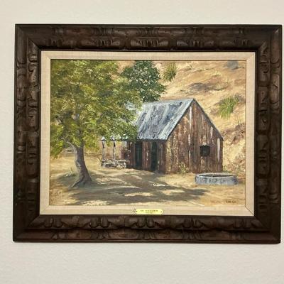 Framed Oil Painting “The Old Ranch” By Lila Lee - 32.5 x 26.5