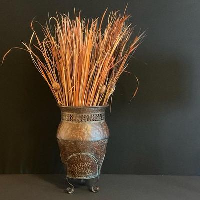 Large Metal Vase With Twigs