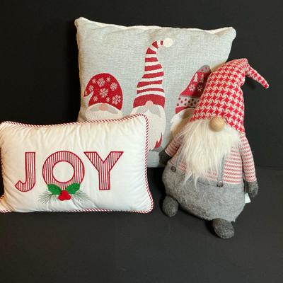 Christmas Throw Pillows and Christmas Gnome Decoration