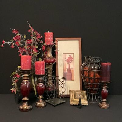 Burgundy Decor - Candle Holders & More