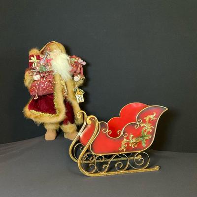 Vintage Santa Figurine And Sleigh 