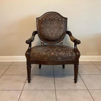 Vintage Bernhardt Upholstered Claw Armed Side Chair 