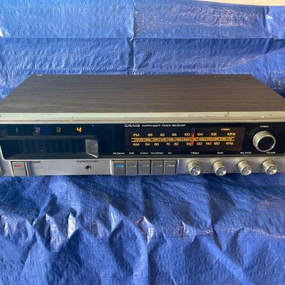 Craig AM/FM Eight Track Receiver Model 3215  & 8 Track tape collection 