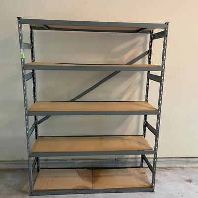 Metal Shelving Unit With Pressed Wood Shelves 