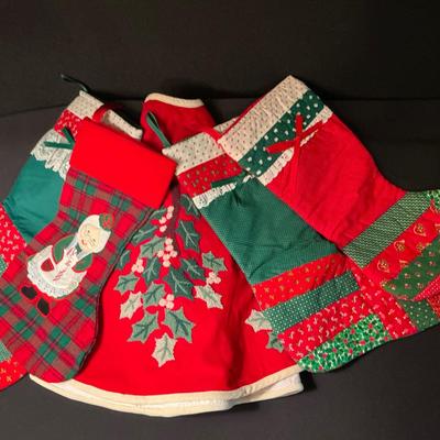 Christmas Tree Skirt And Stockings 