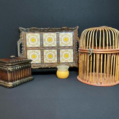 Bamboo, Wood, And Resin Decor