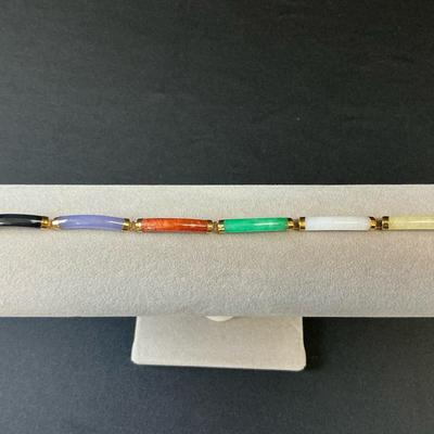 Gold Stone Link Bracelet