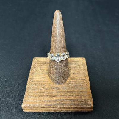 10k Gold + White Topaz Ring