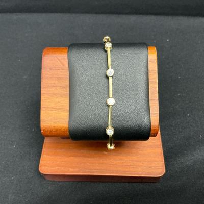Cubic Zirconia 14k Gold Bracelet 