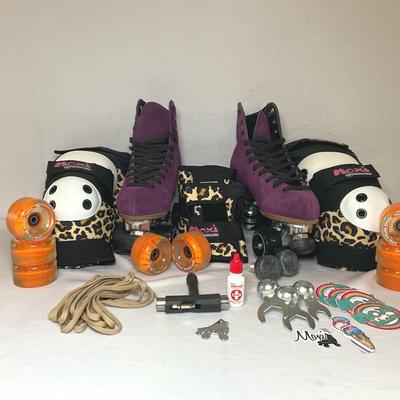 Moonlight Purple Rollerskates, Size 8 And Accessories 