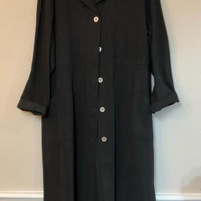 Women’s Long Black Coat, Size L