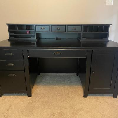 Double Pedestal Desk Martin Furniture Black