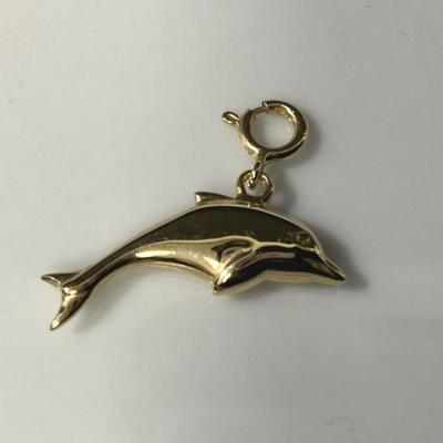 14K Gold Dolphin Pendant