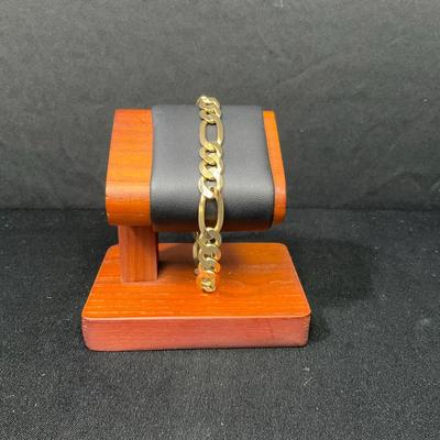 10K Gold Figaro Link Bracelet 