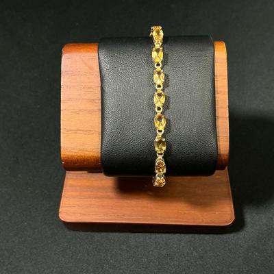 14K Oval Citrine Tennis Bracelet 