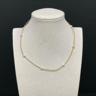 10K Gold And Pearl Necklace