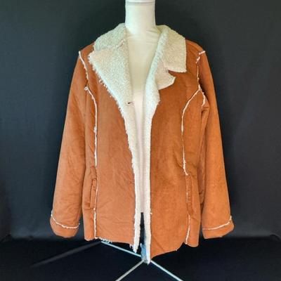 Susan Graver Faux Suede/sherpa Jacket